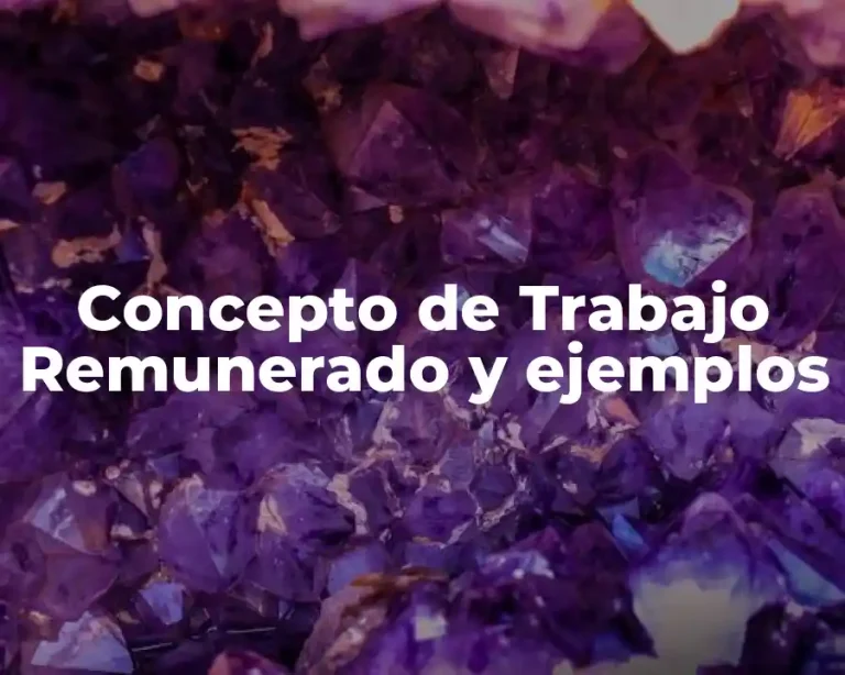 Concepto de Trabajo Remunerado y ejemplos