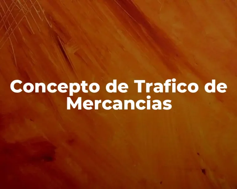 Concepto de Trafico de Mercancias