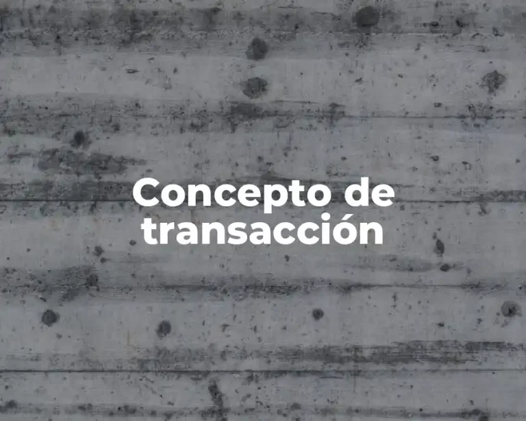Concepto de transacción
