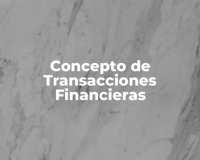 Concepto de Transacciones Financieras