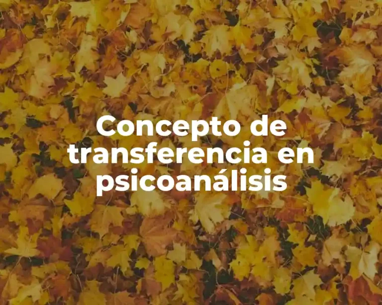 Concepto de transferencia en psicoanálisis