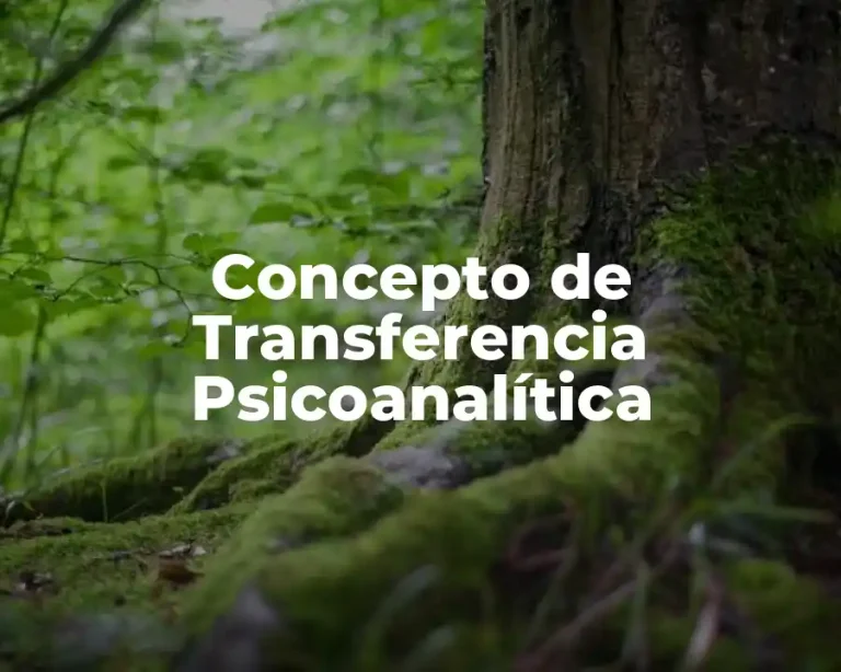 Concepto de Transferencia Psicoanalítica