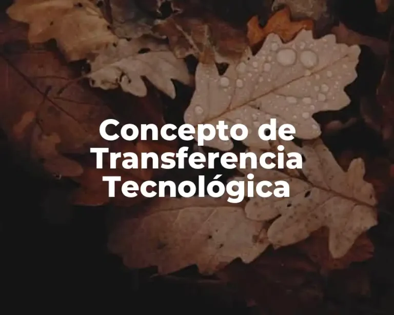 Concepto de Transferencia Tecnológica