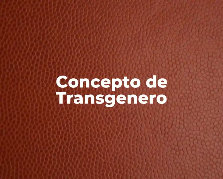 Concepto de Transgenero