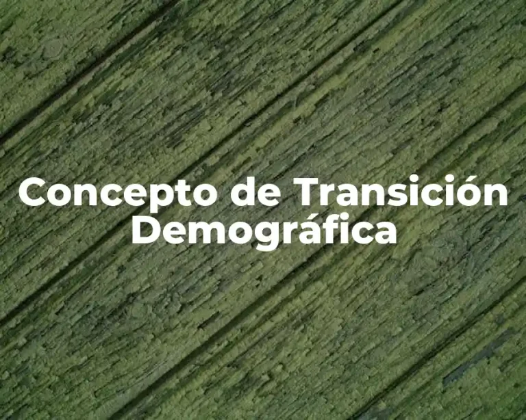 Concepto de Transición Demográfica