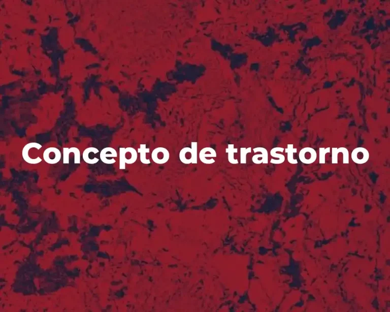 Concepto de trastorno