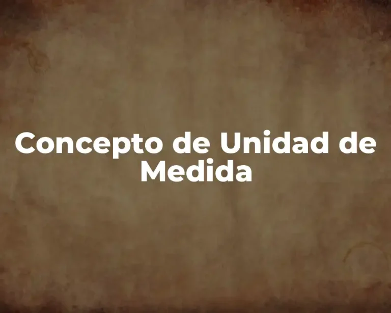Concepto de Unidad de Medida