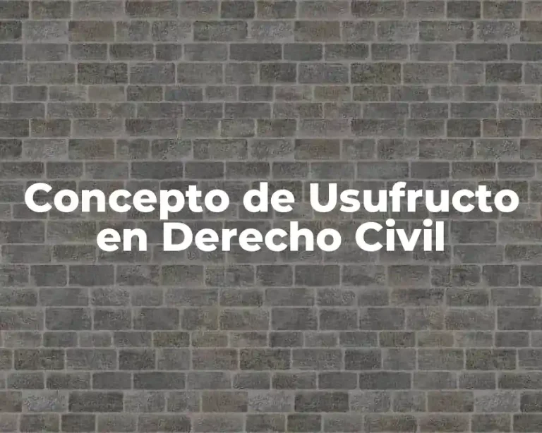 Concepto de Usufructo en Derecho Civil