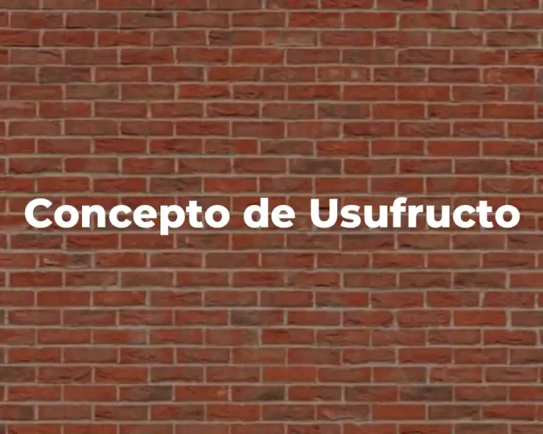 Concepto de Usufructo