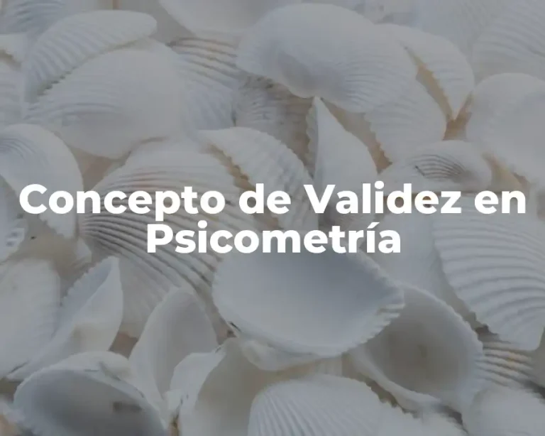 Concepto de Validez en Psicometría
