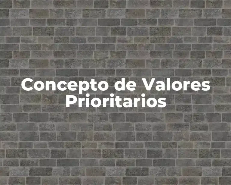 Concepto de Valores Prioritarios