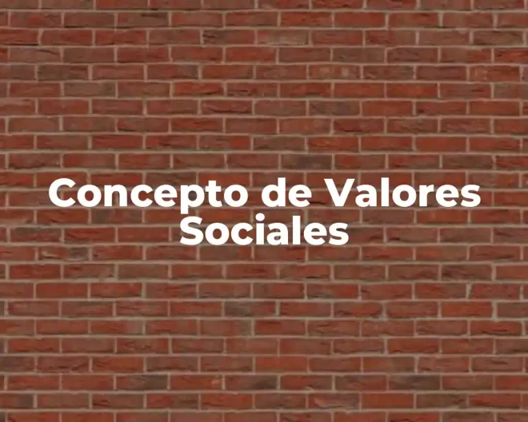 Concepto de Valores Sociales