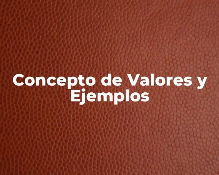 Concepto de Valores y Ejemplos