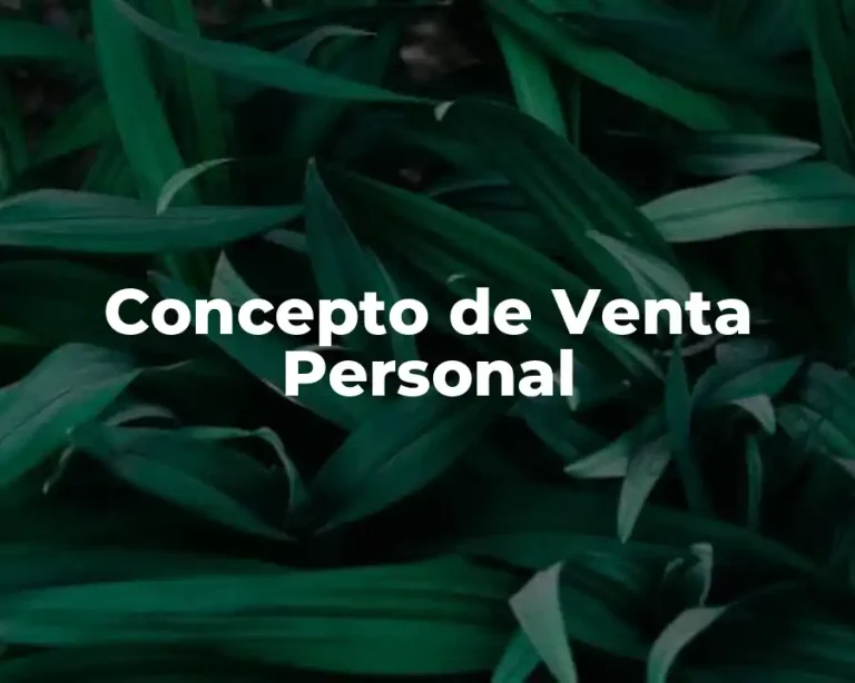 Concepto de Venta Personal
