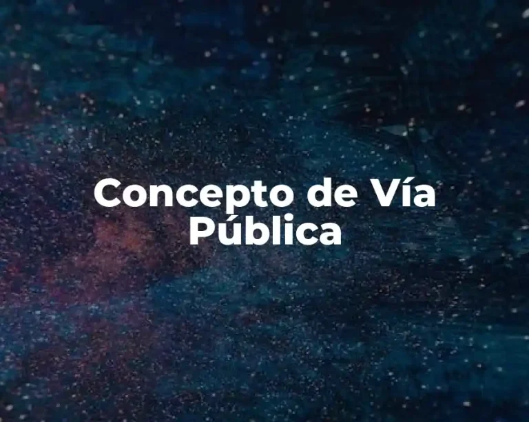 Concepto de Vía Pública