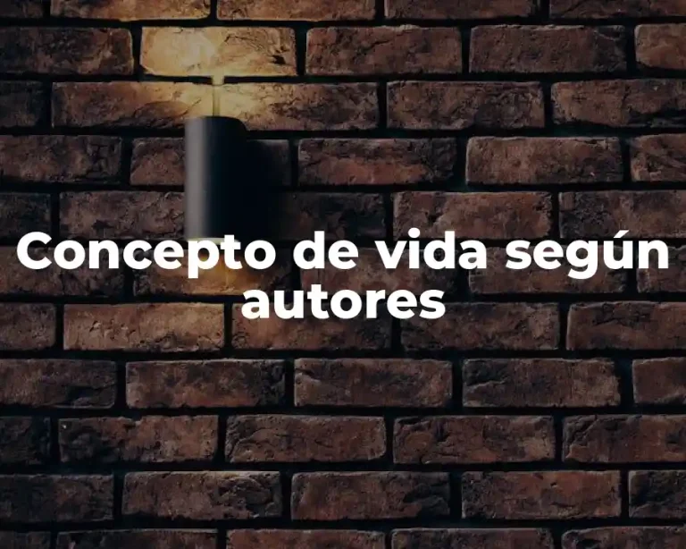 Concepto de vida según autores