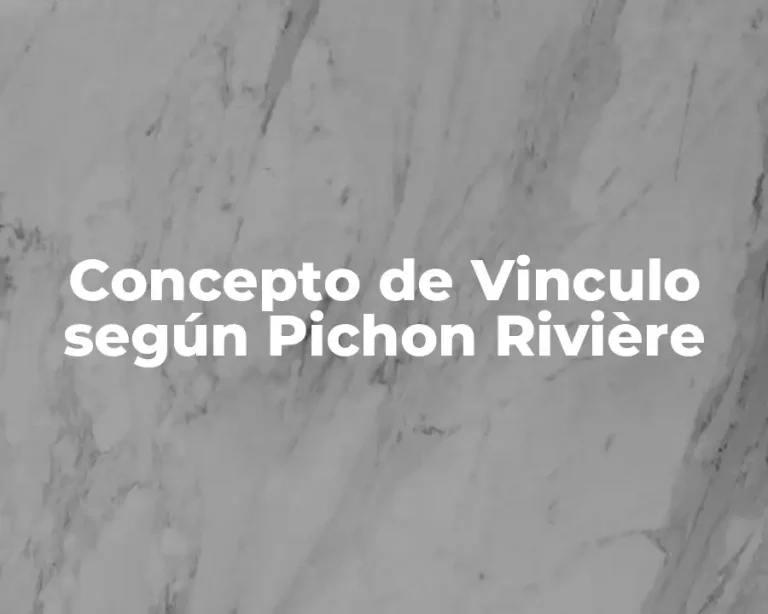 Concepto de Vinculo según Pichon Rivière