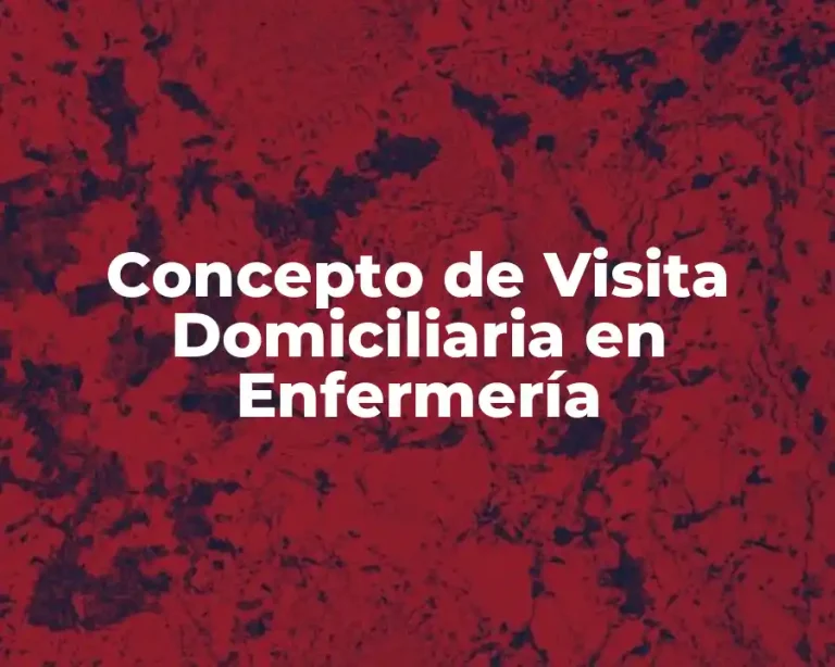 Concepto de Visita Domiciliaria en Enfermería