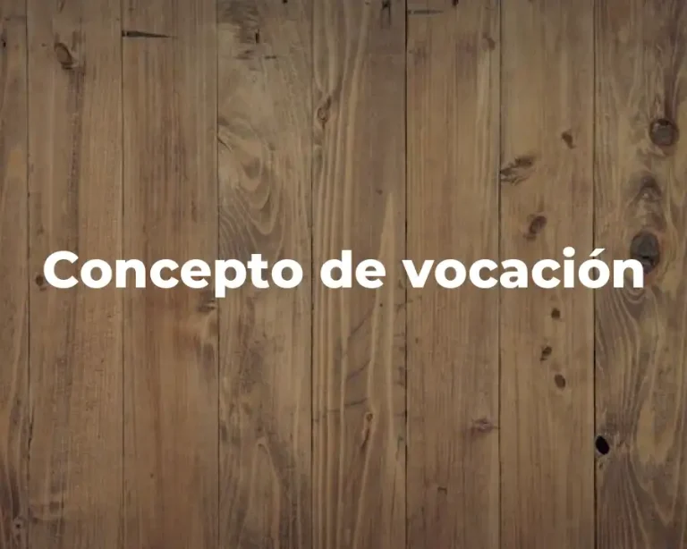 Concepto de vocación