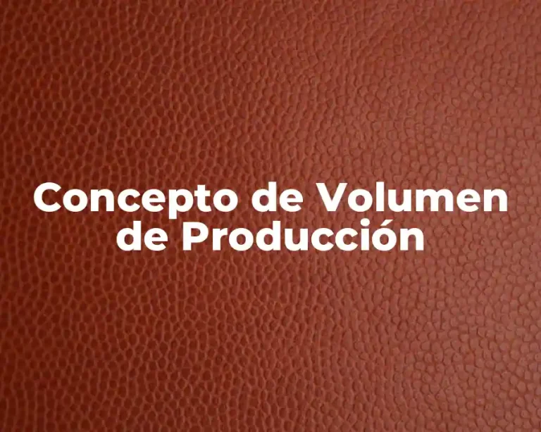 Concepto de Volumen de Producción