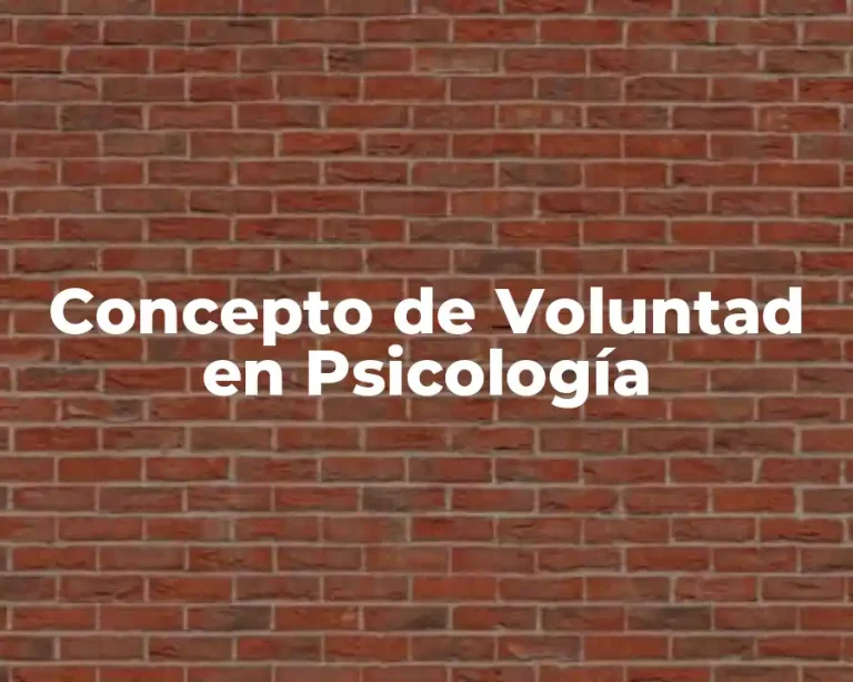 Concepto de Voluntad en Psicología