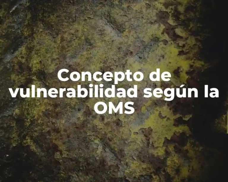 Concepto de vulnerabilidad según la OMS