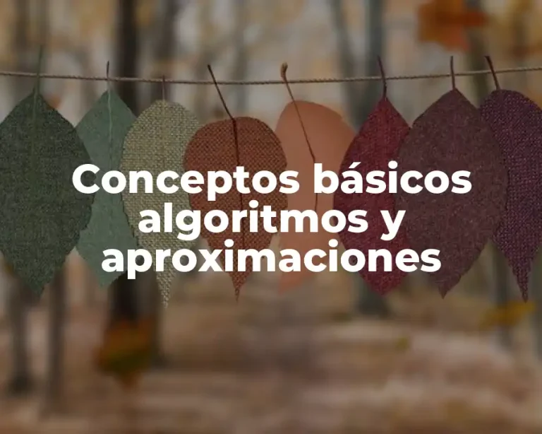 Conceptos básicos algoritmos y aproximaciones
