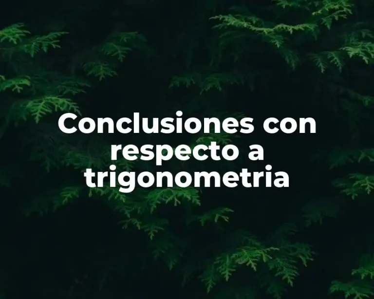 Conclusiones con respecto a trigonometria