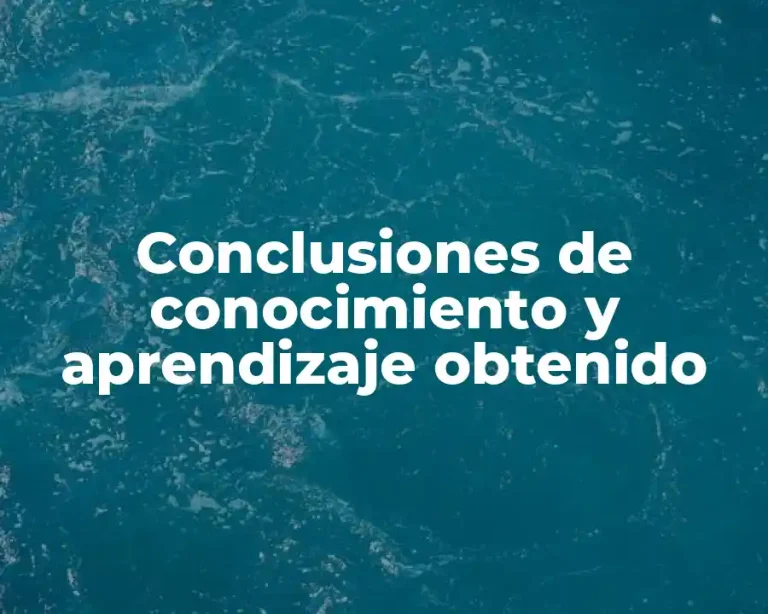 Conclusiones de conocimiento y aprendizaje obtenido