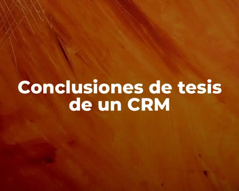 Conclusiones de tesis de un CRM