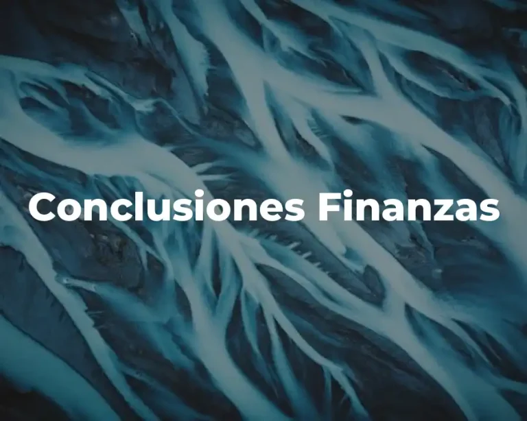 Conclusiones Finanzas