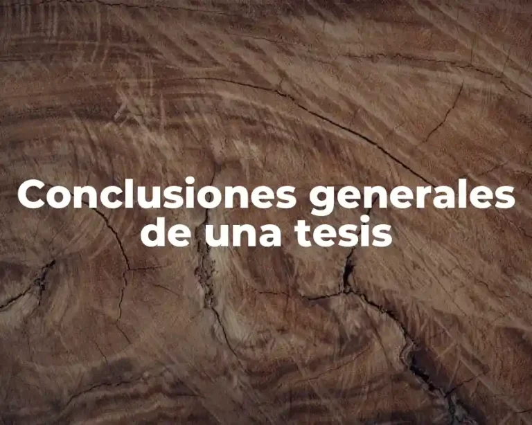 Conclusiones generales de una tesis