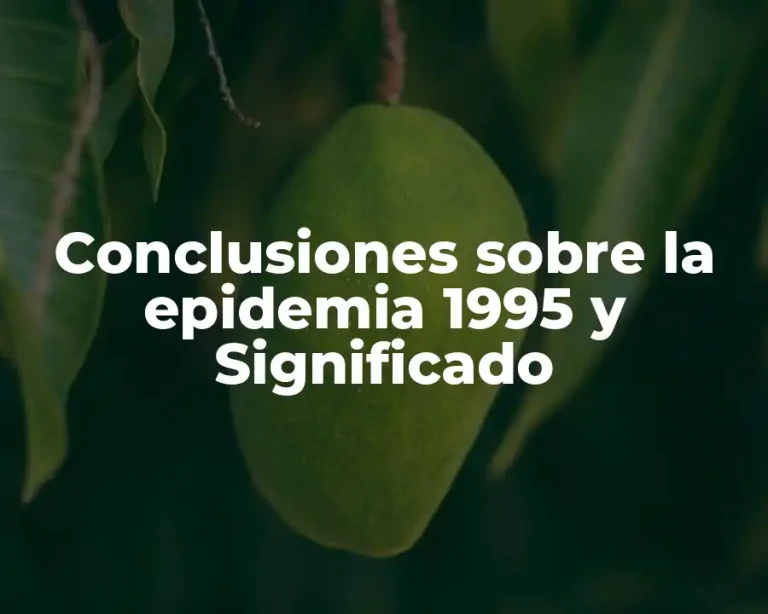 Conclusiones sobre la epidemia 1995 y Significado