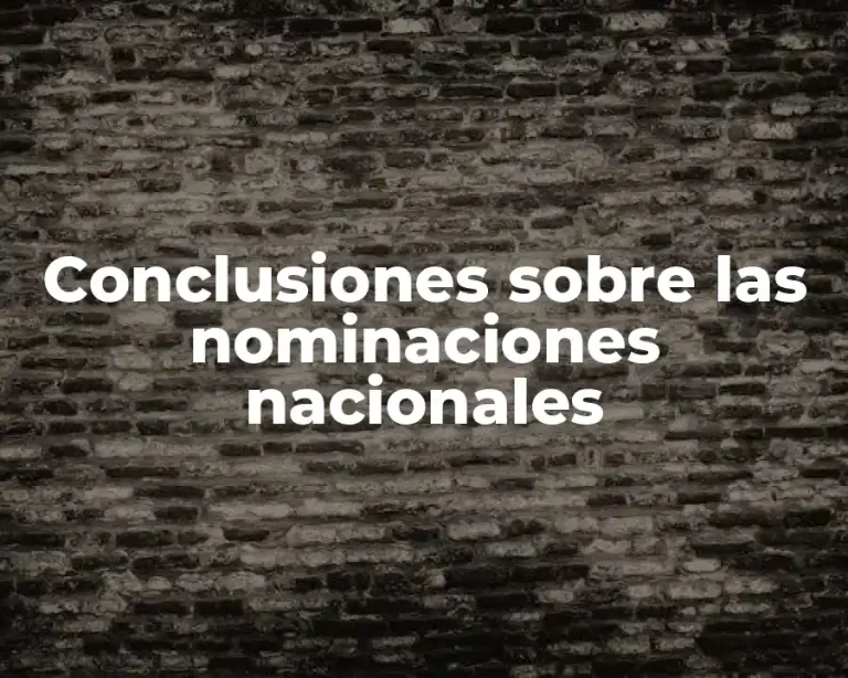 Conclusiones sobre las nominaciones nacionales