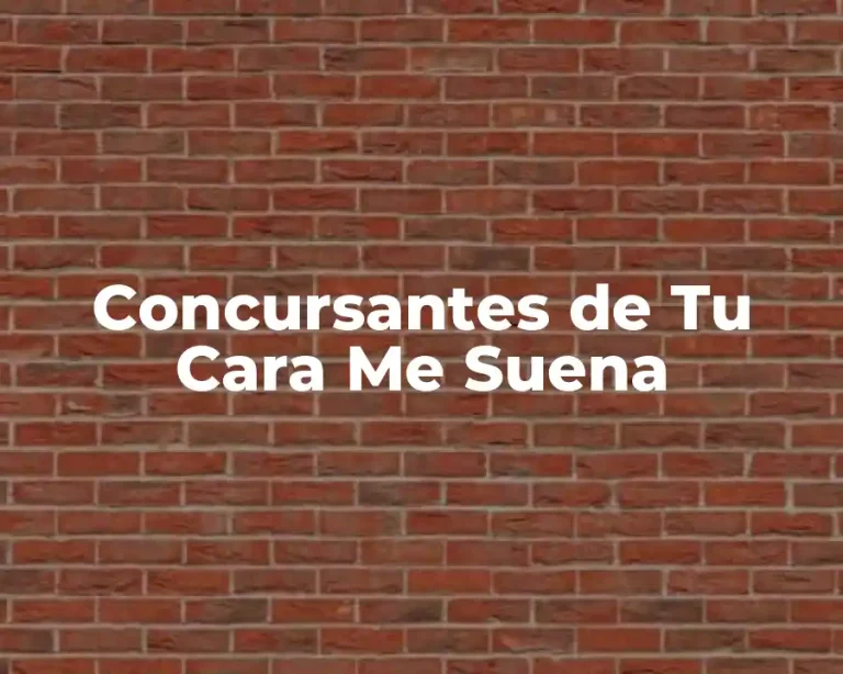 Concursantes de Tu Cara Me Suena