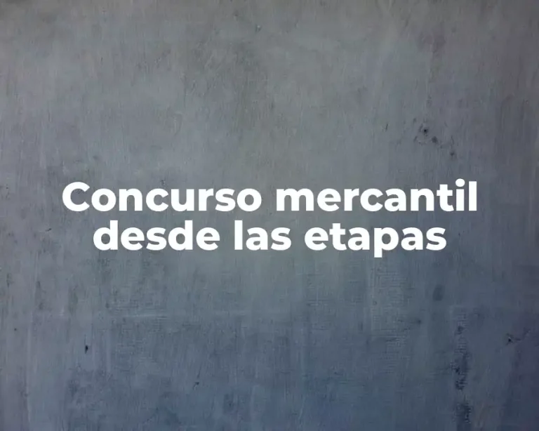 Concurso mercantil desde las etapas
