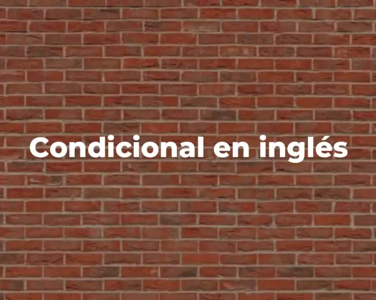 Condicional en inglés