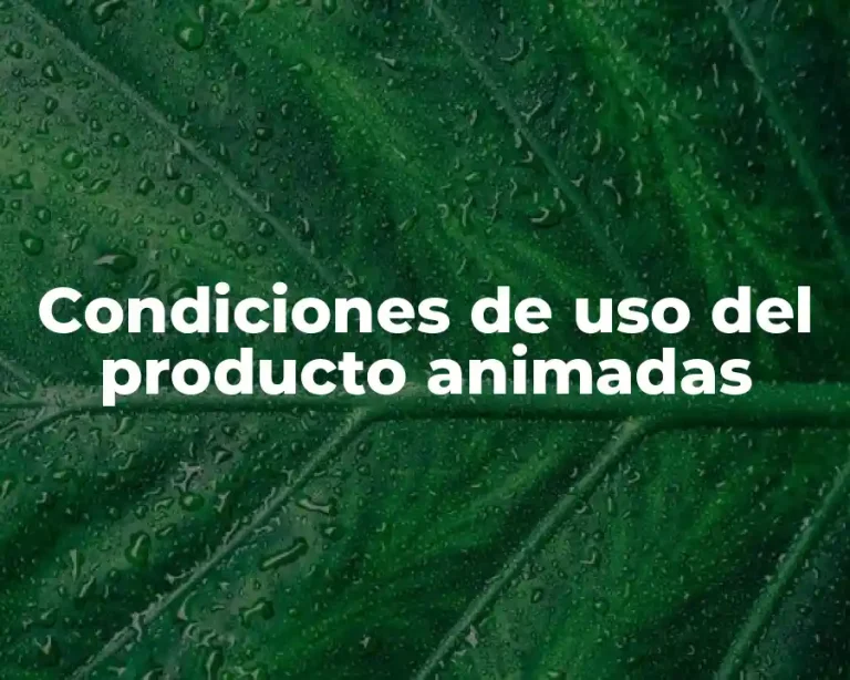 Condiciones de uso del producto animadas