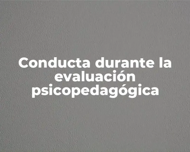Conducta durante la evaluación psicopedagógica