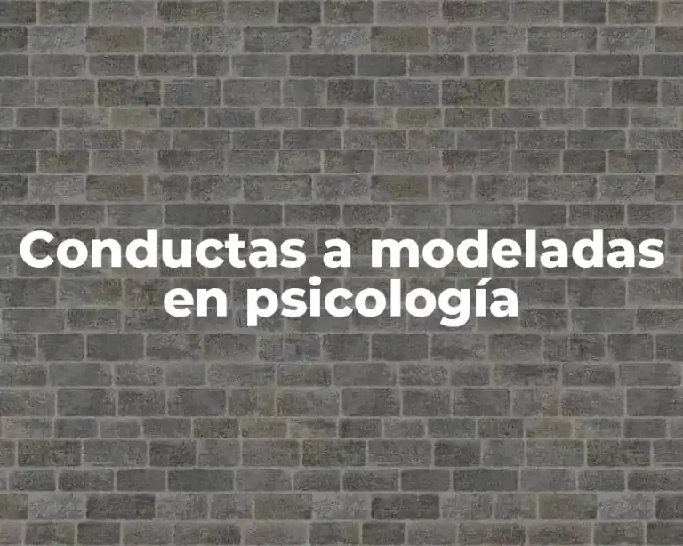 Conductas a modeladas en psicología