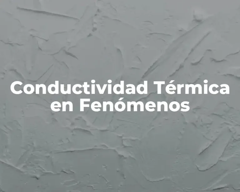 Conductividad Térmica en Fenómenos
