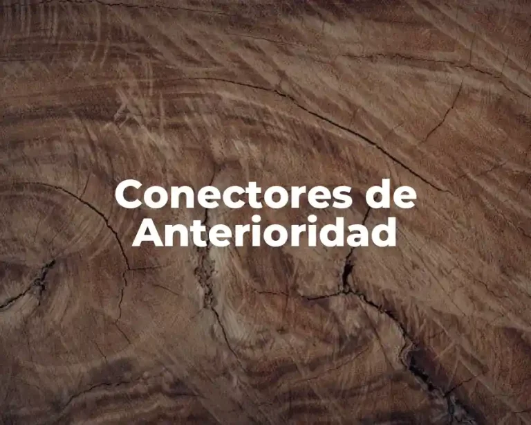 Conectores de Anterioridad