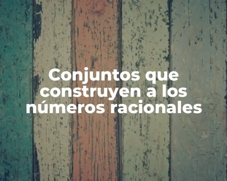 Conjuntos que construyen a los números racionales