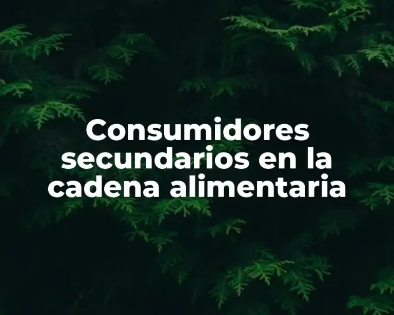 Consumidores secundarios en la cadena alimentaria