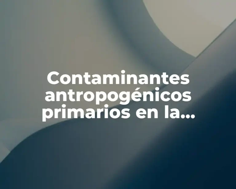 Contaminantes antropogénicos primarios en la comunidad