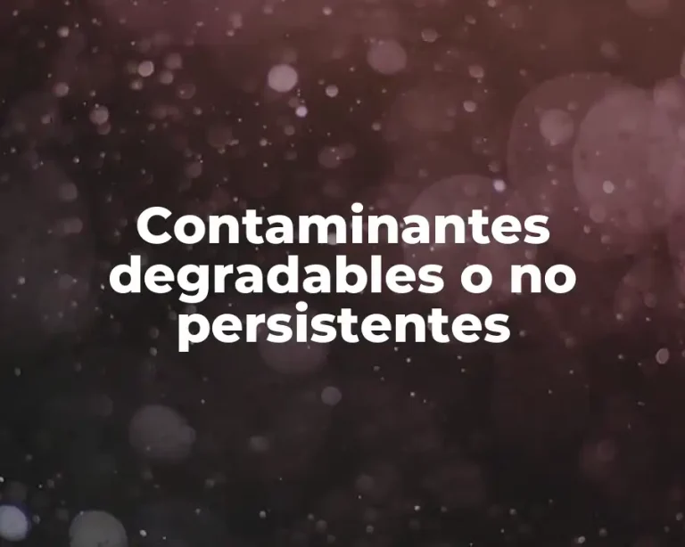 Contaminantes degradables o no persistentes