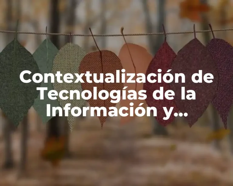Contextualización de Tecnologías de la Información y Comunicación