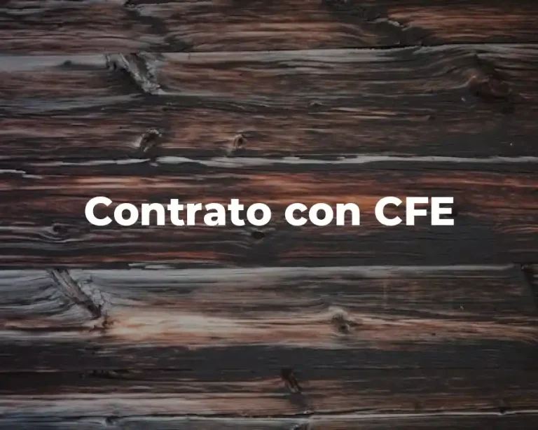 Contrato con CFE