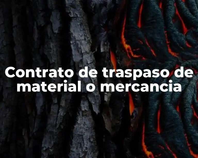 Contrato de traspaso de material o mercancia