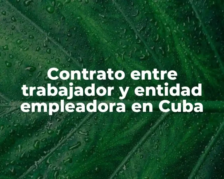 Contrato entre trabajador y entidad empleadora en Cuba